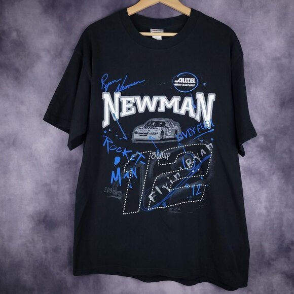 Vintage 00s Y2K Chase Authentics Ryan Newman Nascar Racing faded black shirt - Picture 1 of 5